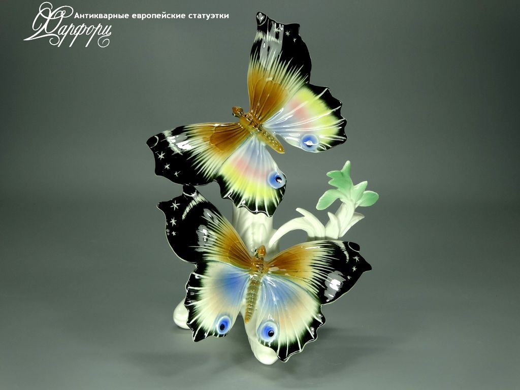 Купить фарфоровые статуэтки KARL ENS, Бабочки Павлиний глаз, Германия